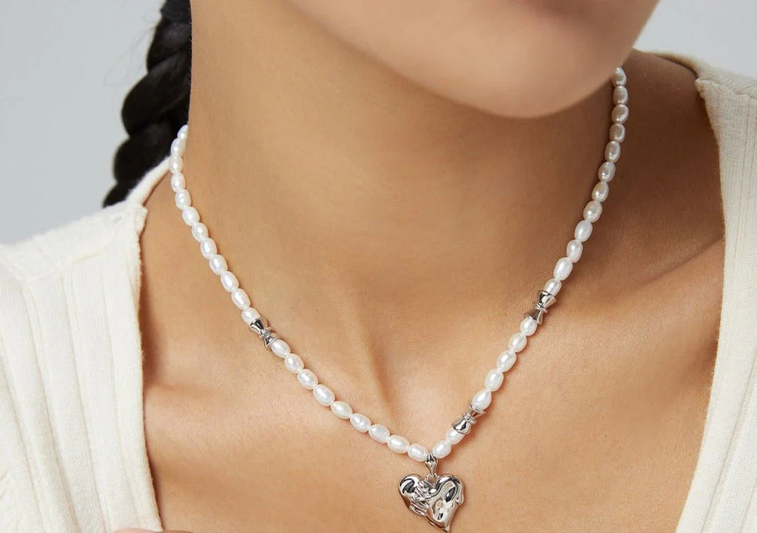 Heart's Embrace Pearl Necklace