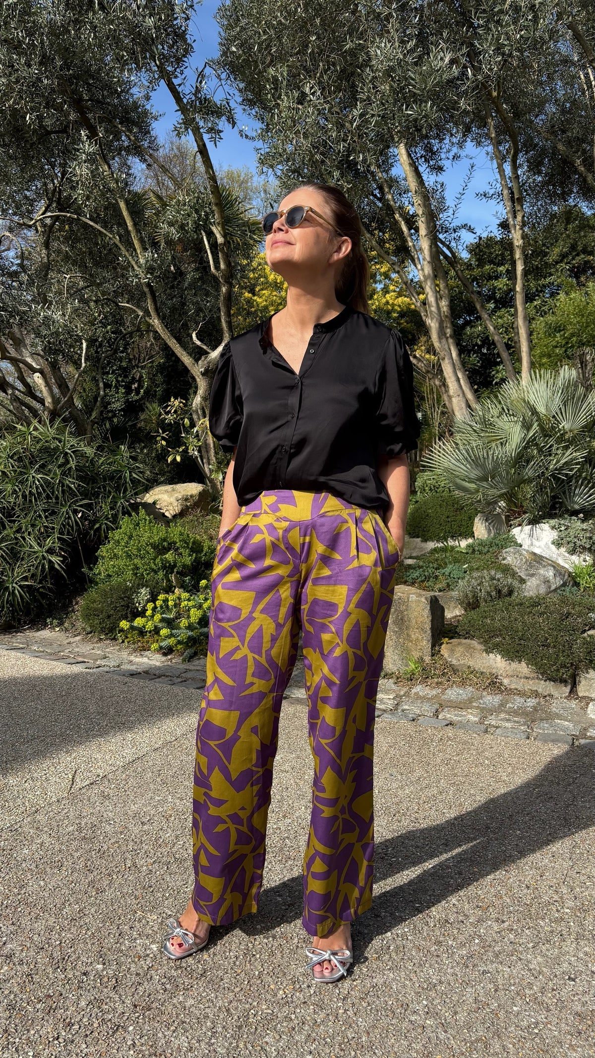 Pantalon à motif abstrait neptune