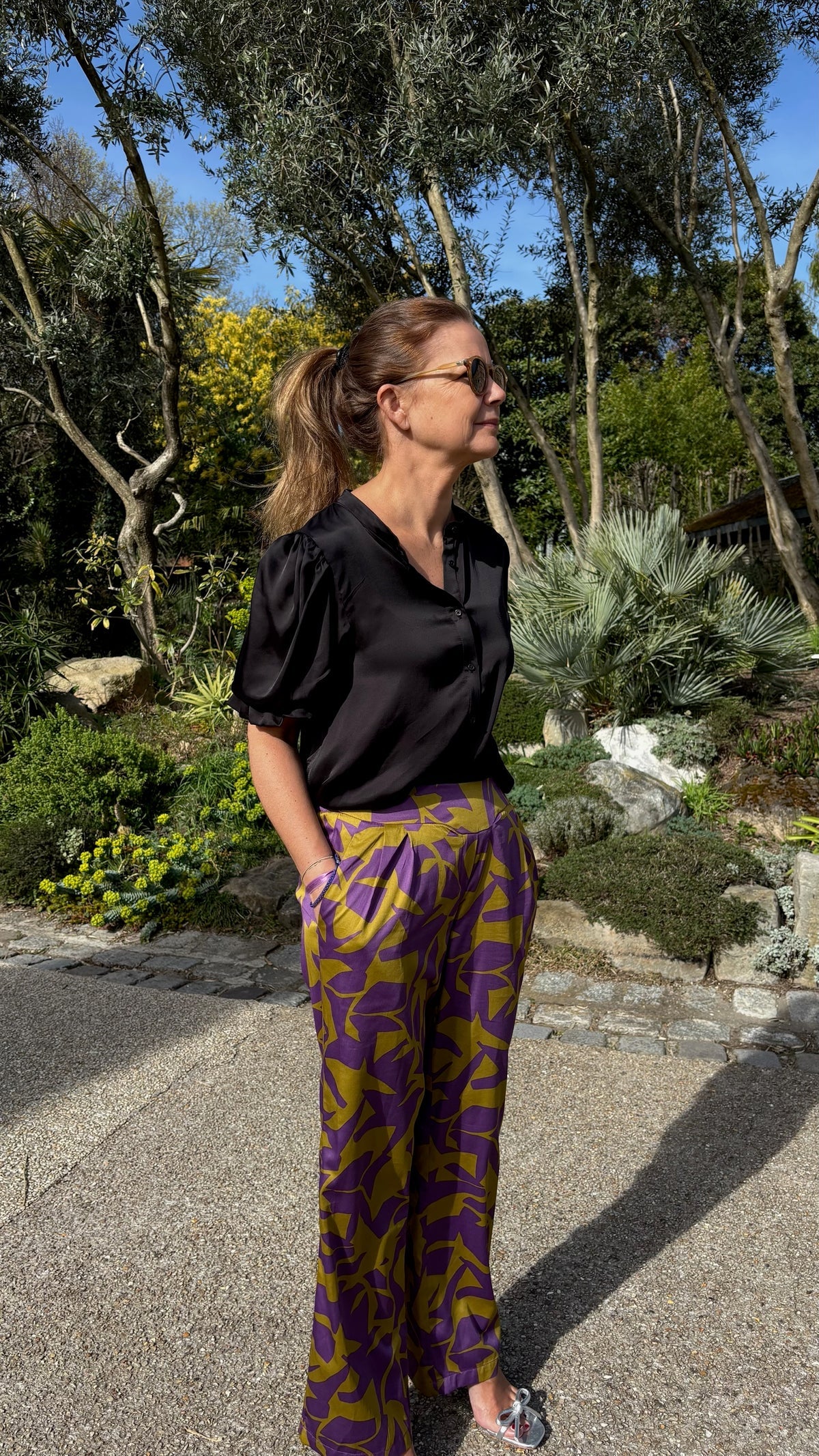 Pantalon à motif abstrait neptune