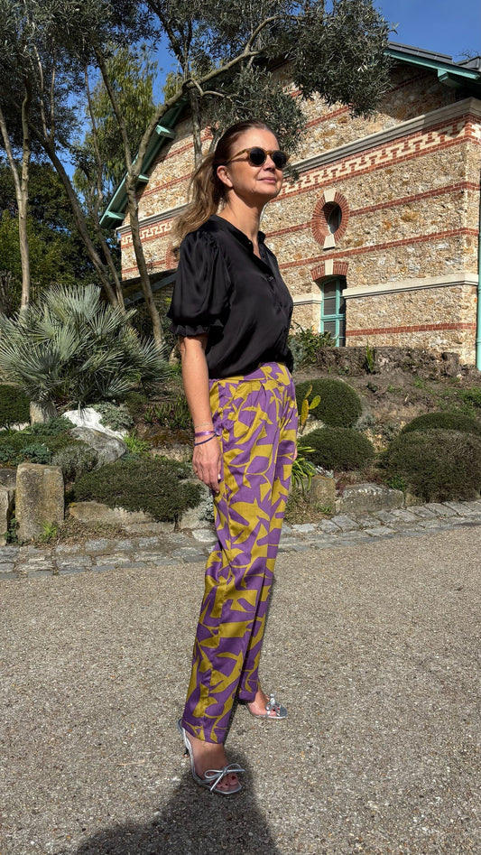 Pantalon à motif abstrait neptune