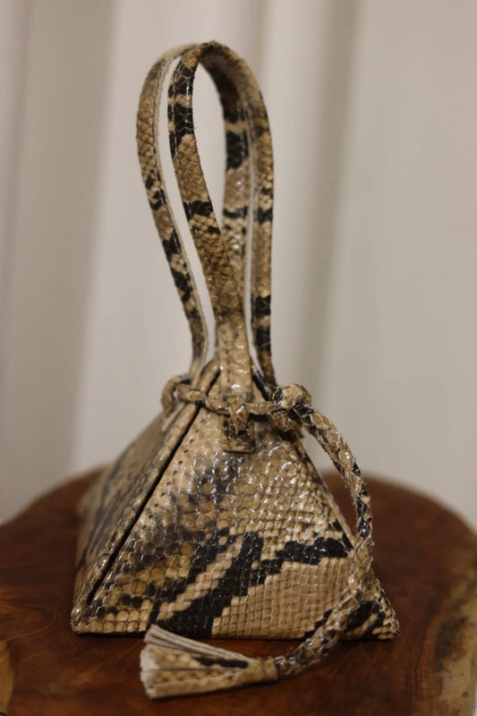 Mini Sac Débédi motif animalier marron