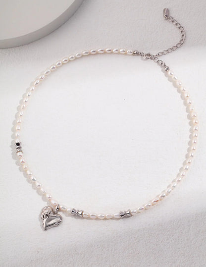 Heart's Embrace Pearl Necklace