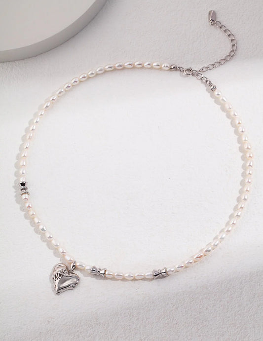 Heart's Embrace Pearl Necklace